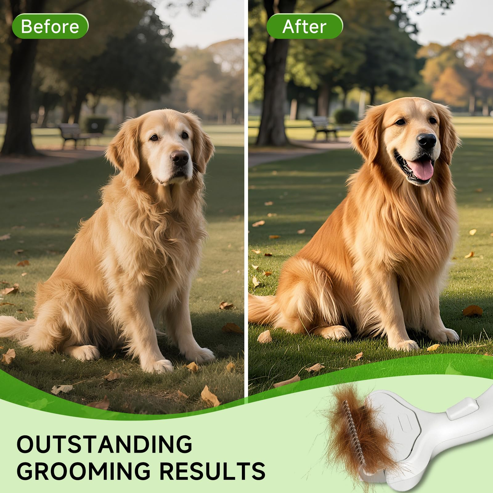 Undercoat Shedding Brush for Dogs & Cats – Professional Deshedding & Dematting Tool – Grooming Comb for Long Hair, German Shepherds & All Pets