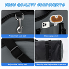 Center Console Dog Car Seat - Suitable for Small Dogs and Puppies Up to 12 lbs,Portable Armrest Booster with Safety Belt, Easy-Clean Technical Cloth,Safety Leash,Storage Bag,Multi-Function Pet Carrier