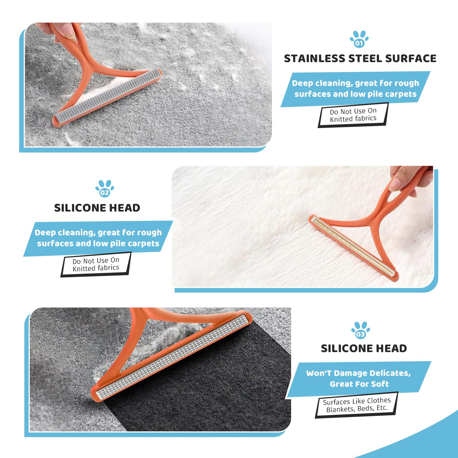 Pet Steam Brush for Dog & Cat – 3-in-1 Spray Hair Removal Comb for Shedding & Grooming Shedding Glove, Flea Comb, Couch Carpet Hair Removal Tool, Nail Toenail Clippers Nail File Shampoo-8PCS