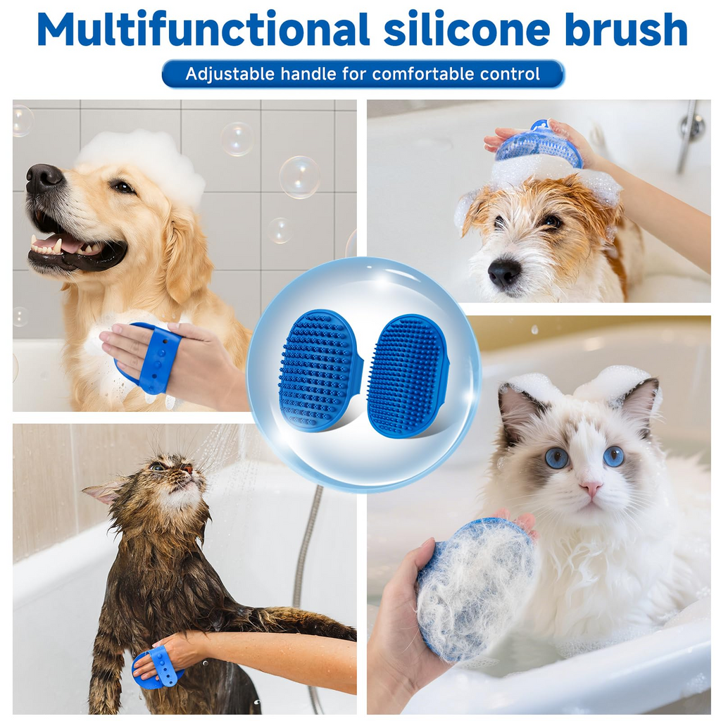 Pet Steam Brush for Dog & Cat shower bath brush Grooming Comb with Spray, Defur Tool, Water-Free Shampoo, Bath Gloves,Bath Brush, Tooth & Ear Brush, Towel (11PCS)