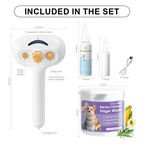 Pet Steam Brush for Dog & Cat – 3-in-1 Spray Hair Removal Comb – Steam for Shedding & Grooming – Water Brush for Long & Short Haired Pets – Spritz Defur Comb